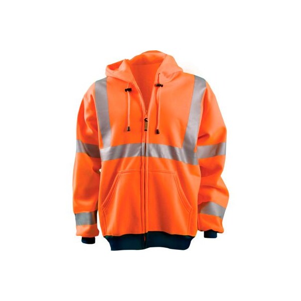 Occunomix Hi-Vis Premium Wicking Hoodie, Class 3, Hi-Vis Orange, 5XL, LUX-SWT3HZ-O5X LUX-SWT3HZ-O5X - main